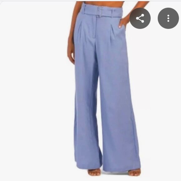 House of Harlow 1960 Women's Lilac Linen Wide Leg Trousers Size 8 - Picture 1 of 8